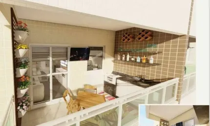 Imperdível 1 dormitório no Caiçara lazer completo,  confira na imobiliária em Praia Grande