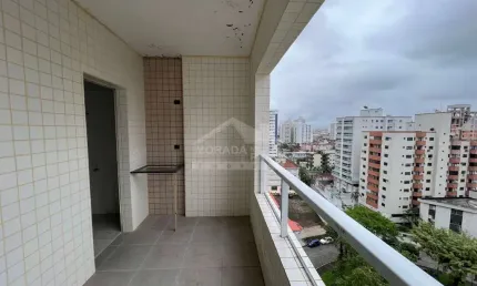 1 dorm com ampla vista mar, ampla sacada gourmet, andar alto na aviaçâo!