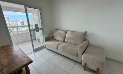Apartamento na guilhernmina, 1 dormitório, sacada, confira em praia grande.