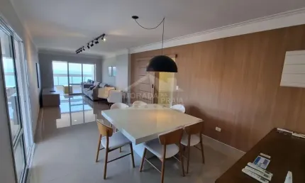 Apartamento mobiliado e vista mar no forte, 4 dormitórios, 3 vagas, lazer, confira em praia grande.