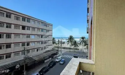 Apartamento vista mar e mobiliado na tupi, 2 dormitórios, 50 metros mar, confira em praia grande.