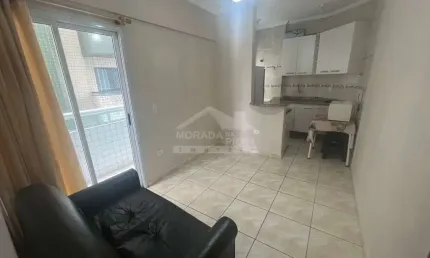 Apartamento no boqueirão, 1 dormitório, sacada, confira na imobiliária em praia grande.