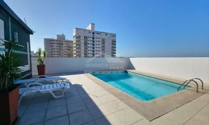 Lindo apartamento vista mar na aviação, 1 dormitório, lazer, confira em praia grande.