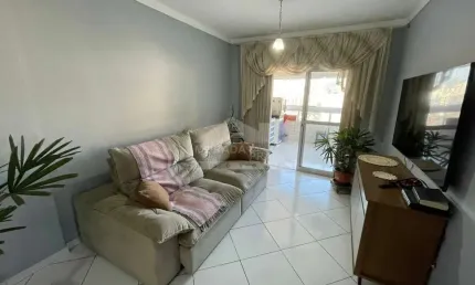Apartamento semi mobiliado e vista mar, 2 dormitórios, sacada, só na imobiliária em praia grande.