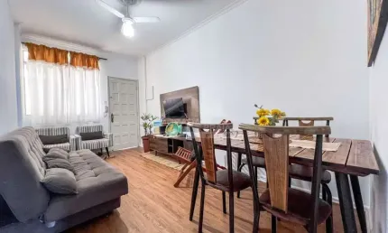 Apartamento mobiliado no boqueirão, 2 dormitórios, vista mar, confira em praia grande.