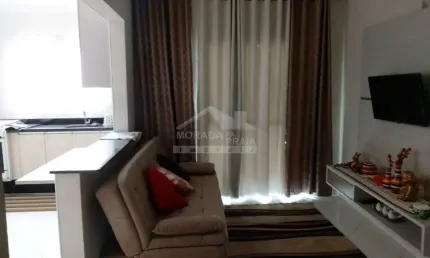 Apartamento de 2 dormitórios, mobiliado, com lazer completo na ocian, praia grande, sp