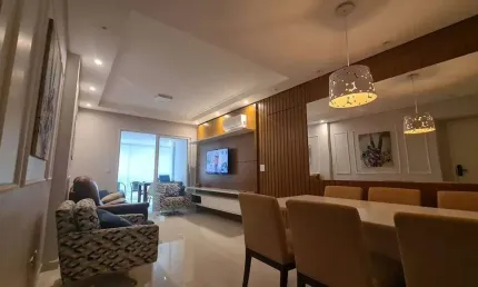 Apartamento 2 dormitórios com104 m2 na praia grande - aviação, pé na areia. frente mar