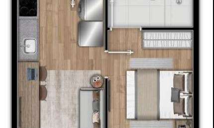 Apartamento com 1 quarto à venda no Brooklin Paulista, São Paulo , 28 m2 por R$ 380.000