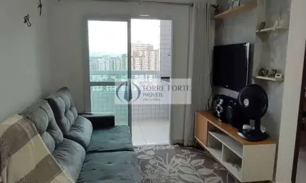 Apartamento com 1 quarto 1 vaga com varanda gourmet na Ocian Praia Grande.