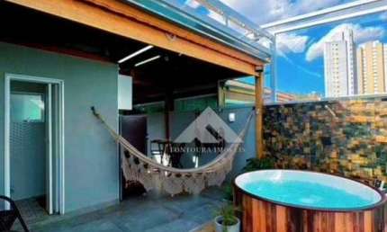 Cobertura com 2 dormitórios à venda, 128 m² por r$ 620.000,00 - vila scarpelli - santo andré/sp