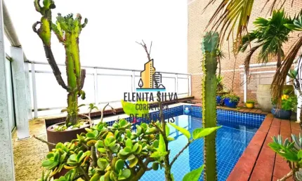 POMPÉIA – COBERTURA – DESLUMBRANTE VISTA MAR – 03 DORM – 168M – ESPAÇO GOURMET