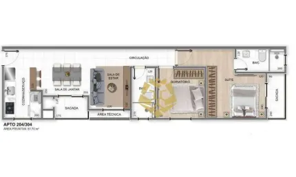 Apartamento com 2 dormitórios à venda, 71 m² por R$ 390.000,00 - Centro - Pinhais/PR