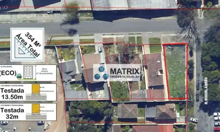 Terreno à venda, 382 m² por r$ 1.000.000,00 - portão - curitiba/pr
