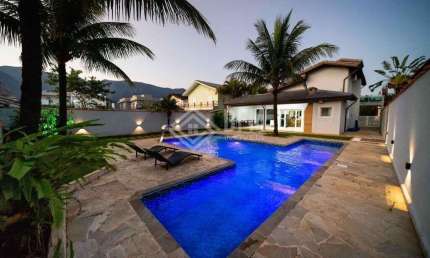 Morada da Praia - Casa de Praia Sobrado mobiliada para locação no Condomínio Morada da Praia em Bertioga, com 6 dormitórios e piscina