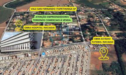 TERRENO COMERCIAL A VENDA  EM FRENTE AO NOVO HOPITAL REGIOANAL- VALE SAN FERNANDO - ITAPETININGA - SP