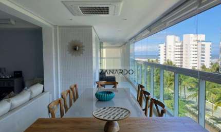 Apartamento vista mar, pé na grama, 3 suítes à venda, 127 m² - Riviera de São Lourenço - Bertioga/SP