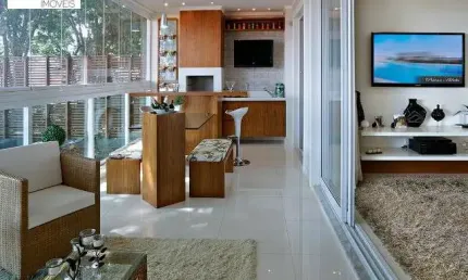Lindo apartamento com 3 suítes, varanda gourmet integrada com cozinha e sala de jantar, 3 vagas de garagem.  Condomínio com lazer completo sendo 2 salões de festas, music room, espaço mulher, quadra m