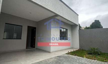 Linda Casa NOVA com 2 dormitórios à venda, bairro Estação, Araucária, PR por R$500mil.