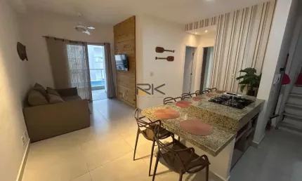 APARTAMENTO PRAIA GRANDE com 2 dormitórios sendo 1 suíte,1 vaga de garagem, varanda gourmet com churrasqueira