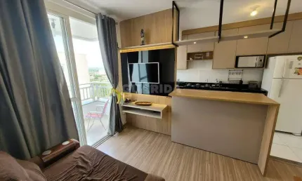 Apartamento totalmente mobiliado com 2 dormitórios, sendo 1 suíte, e 1 vaga de garagem no bairro Humaitá