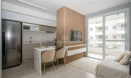 Apartamento mobiliado com 2 dormitórios, sendo 1 suíte, no bairro humaitá com vaga/sacada e churrasqueira interna!