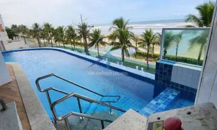 Frente mar 2 quartos praia grande entrada 303 mil saldo direto