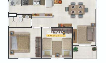 Apartamento com 2 dormitórios à venda, 65 m² por R$ 370.000,00 - Jardim Elisabeth - Campos do Jordão/SP