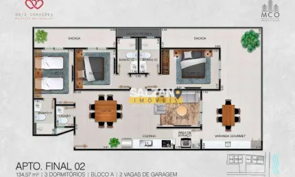 Apartamento com 3 dormitórios à venda, 134 m² por r$ 2.700.000,00 - itaguá - ubatuba/sp