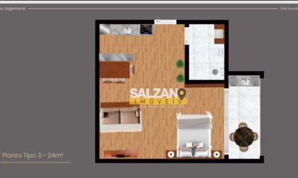 Apartamento com 1 dormitório à venda, 24 m² por R$ 350.000 - Vila Carrão - São Paulo/SP