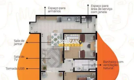 Apartamento com 2 dormitórios à venda, 63 m² por R$ 450.000,00 - Jardim das Nações - Taubaté/SP