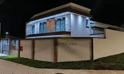 Lindo sobrado de esquina 136 m²  r$ 1.350.000 - vila nova - araucária/pr