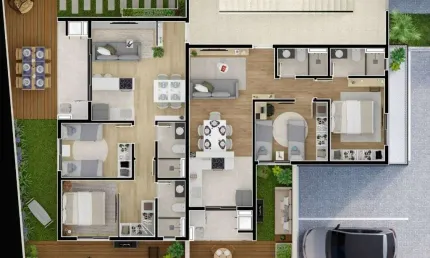 Apartamento térreo 102 - gardem - campina da barra - araucária / pr