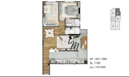 Apartamento com 1 dormitório à venda, 48 m² por R$ 357.000,00 - Vila Guilhermina - Praia Grande/SP