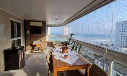 Apartamento 03 dormitórios mobiliado com vista mar no caiçara - praia grande são paulo