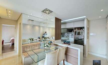 Apartamento 80m2, C/Suíte, Closet, Varanda Gourmet, Todo Planejado, 02 VG - Condomínio Venturi Residencial - SBC