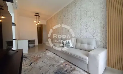 Apartamento moderno de 2 dormitórios com varanda na praia do itararé, são vicente