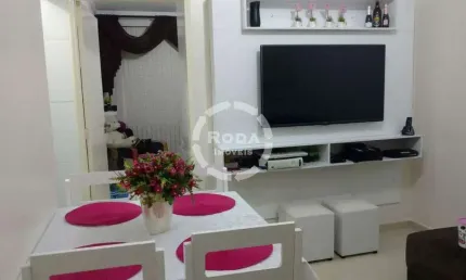 Lindo apartamento de 1 dormitório semi mobiliado na quadra da praia do gonzaguinha