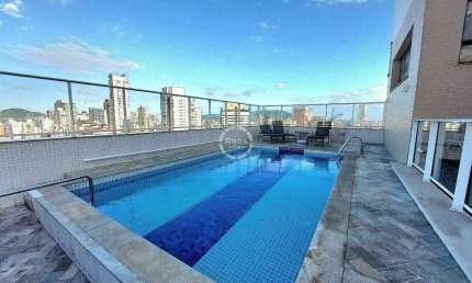 Apartamento 3 suites de frente com lazer completo a venda no Gonzaga - Santos