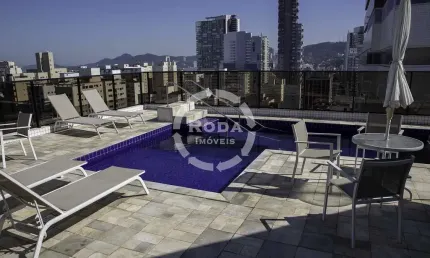 More no Gonzaga em Apartamento com 3 quartos sendo 1 suíte e 3 vagas com lazer incluindo Piscina perto da Praia