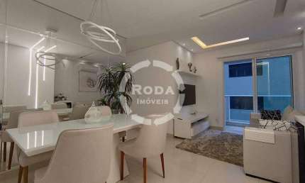 Apartamento de Alto Padrão com 1 Quarto e Varanda Gourmet à Venda na Pompéia, Santos – 55 m²