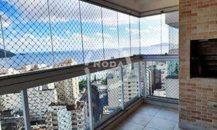 Apartamento com 3 dormitórios e vista para o mar para alugar em Santos