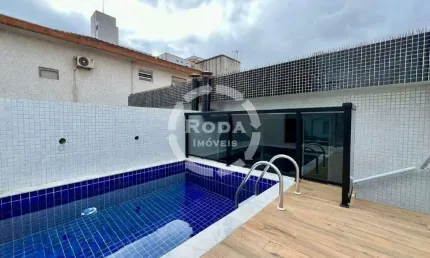 Casa sobreposta alta à venda, 3 quartos, 3 suítes, 2 vagas, embaré - santos/sp