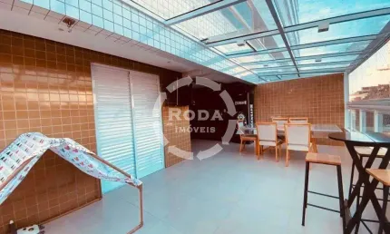 Apartamento garden com 3 dormitórios, suíte e ampla área externa – campo grande, santos