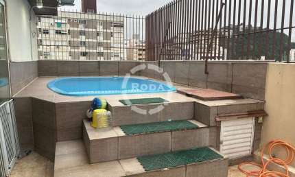 Cobertura Duplex. prédio frente mar à venda, 3 quartos, 1 suíte, 1 vaga, Pompéia - Santos/SP