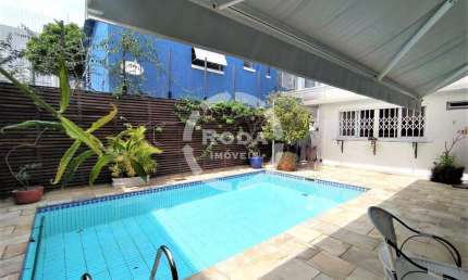 Locação de sobrado com 5 dormitórios, 3 suítes, piscina e no Boqueirão- Santos SP