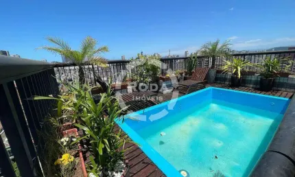 Cobertura Triplex para locação no Embaré – 5 Quartos, 3 Suítes, Piscina e Área Gourmet