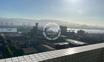 Excelente Sala Comercial 94m² andar alto toda reformada com vista para Porto de Santos-SP