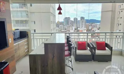 Apartamento amplo 3 dormitórios 1 suite, com varanda gourmet à venda no marapé – santos/sp