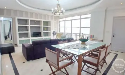 Locação de apartamento, 3 dormitórios, frente a Praia do Gonzaga, em Santos-SP