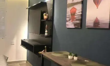 Kitnet finamente decorada, praia canal 1, santos. litoral paulista.